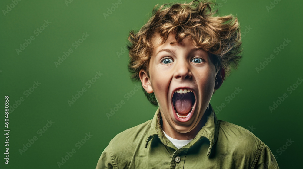 Generative AI, Angry and screaming boy Generative AI, Angry and screaming boy