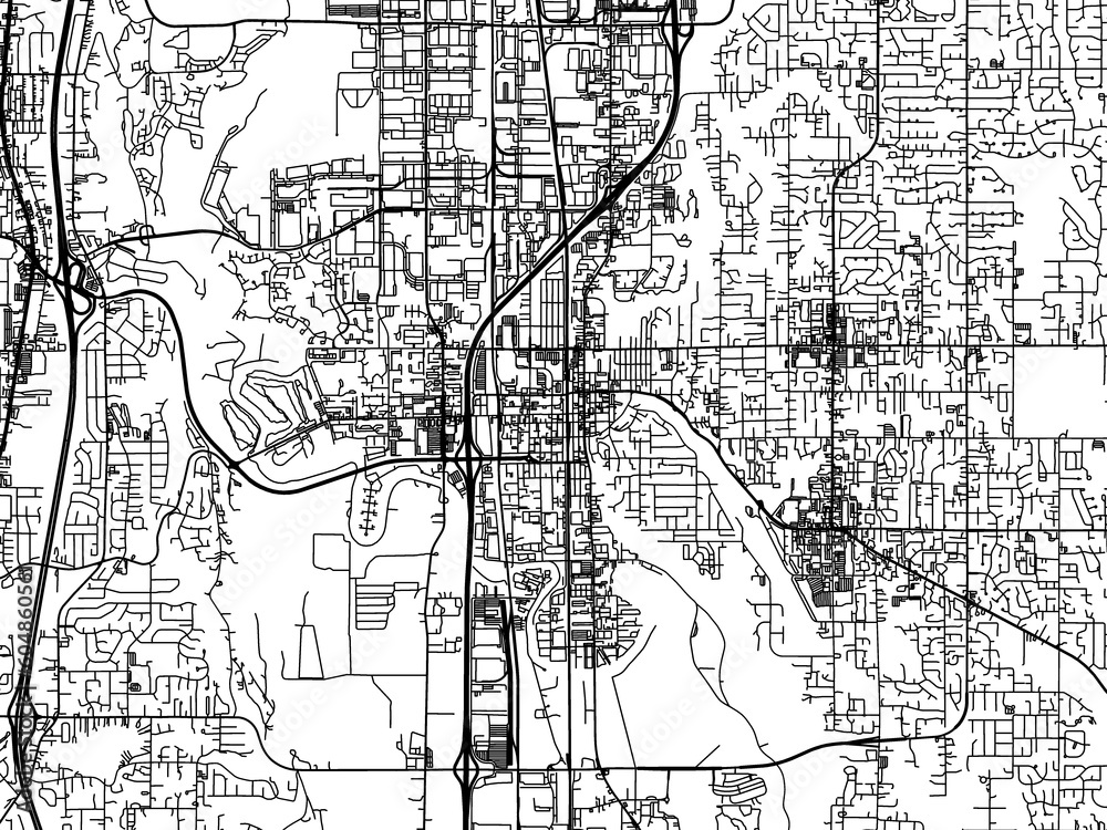 Road map of the city of Kent Washington in the United States of America