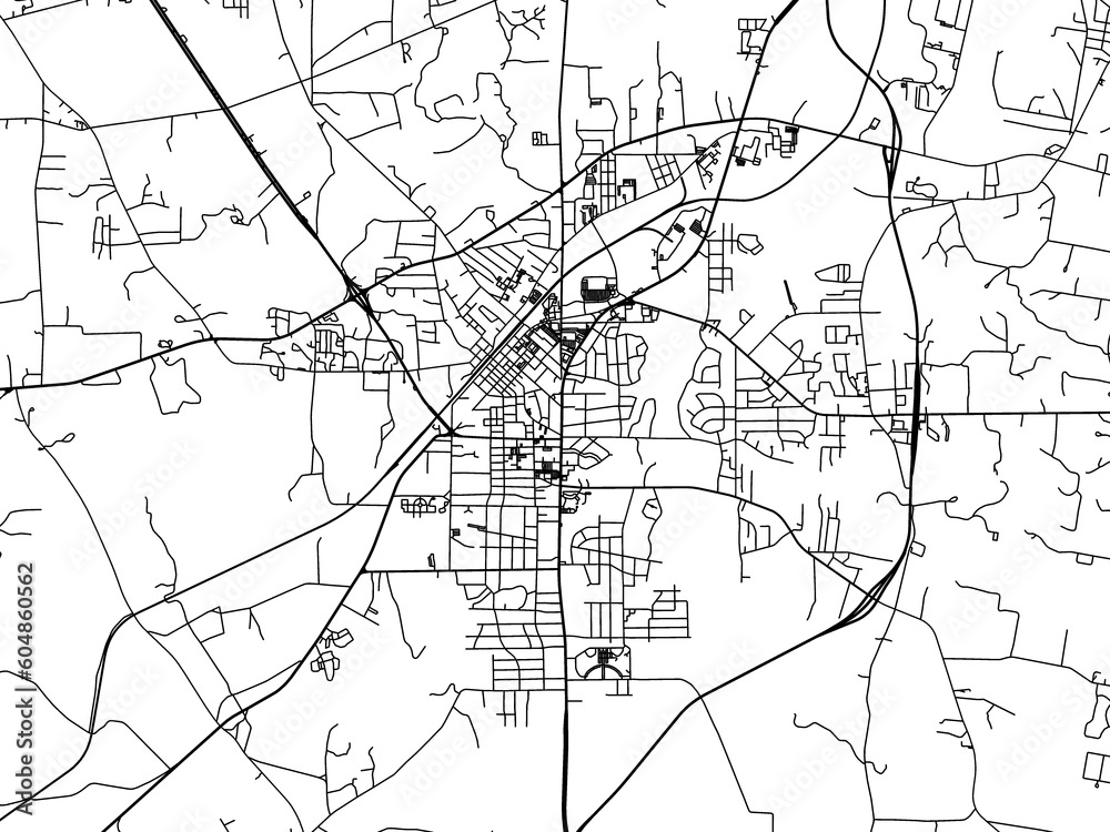 Road map of the city of kilgore Texas in the United States of America