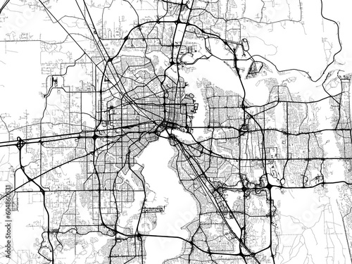 Road map of the city of  Jacksonville Florida in the United States of America on a transparent background.