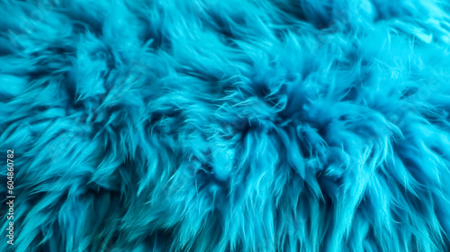 Texture background with blue fur closeup, generative AI.