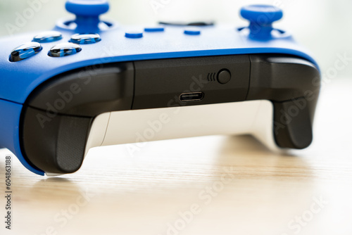 Videogame controller.blue joystick controller.