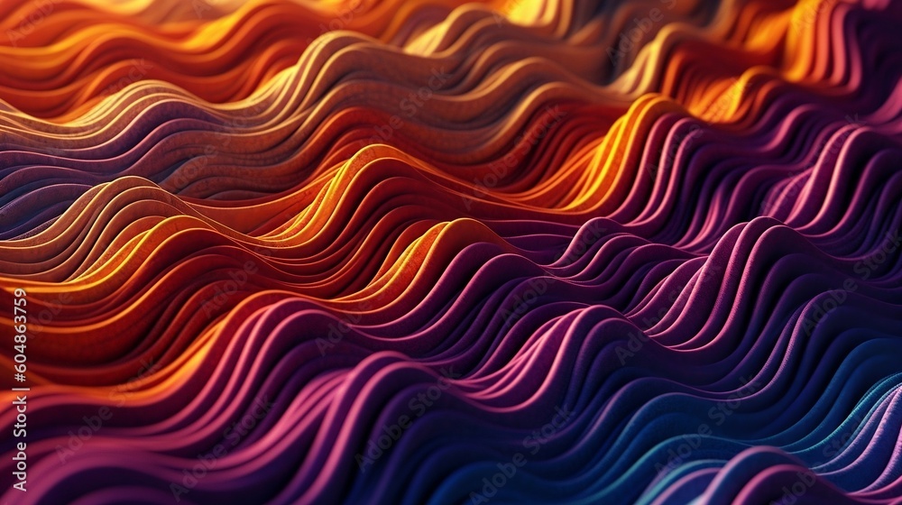 Picture a stunning 3D-rendered abstract background, composed entirely of an intricate, wavy texture, like a macro view of a plush, soft-textured carpet. 