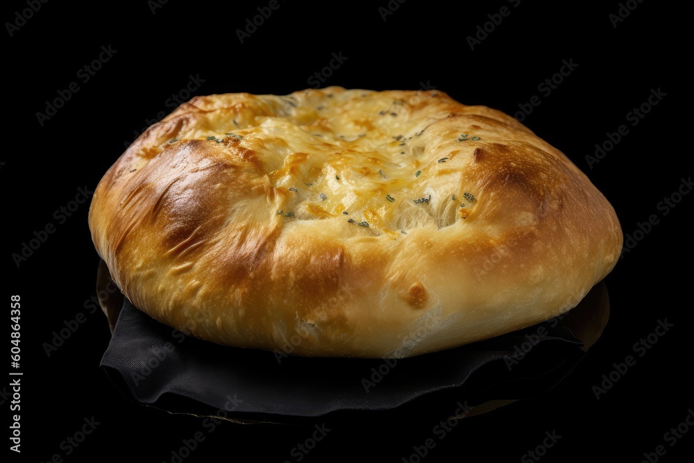 Khachapuri Bread, Georgian Pie with Egg, Baked Khachapuri Abstract Generative AI Illustration
