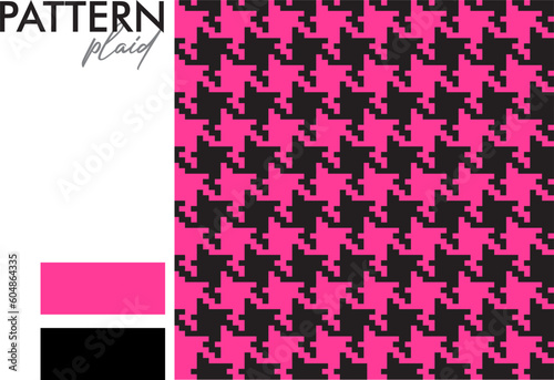 Samba Desing: Plaid Pied de Poule Seamless Pattern. Pied de poule fabric texture seamless.