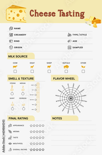 Cheese Tasting Guide Journal, for your cheese tasting party