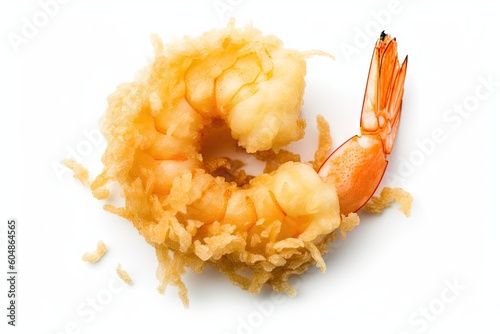 Shrimp Tempura, Crispy Seafood Meal, Deep Roasted Tempura Shrimps, Abstract Generative AI Illustration