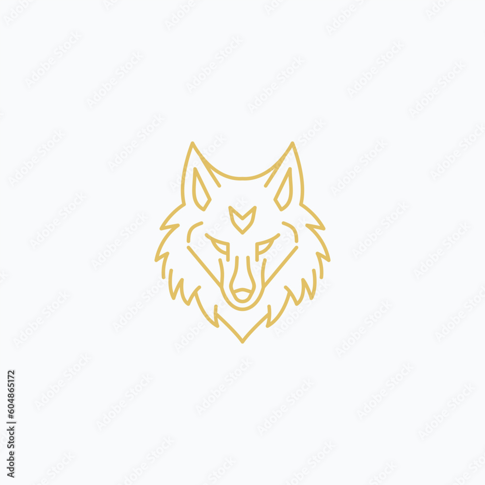 Abstract wolf head logo design vector illustration
