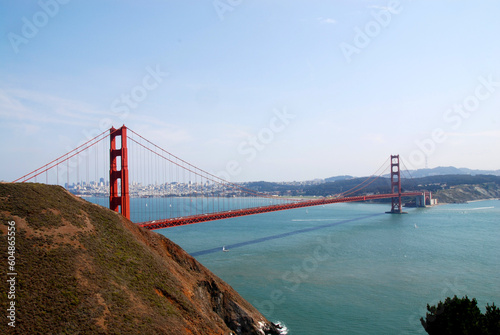 View from Marin Headlands over Golden Gate Bridge and San Francisco Bay