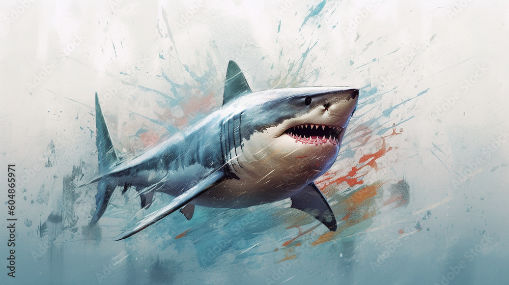 Fototapeta premium A shark with a mouth open