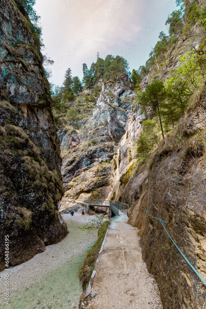 Hiking trail to the impressive Almbach Gorge in the Berchtesgaden Land