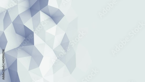 Abstract Low Poly White 3D Surface in loopable Background Animation.