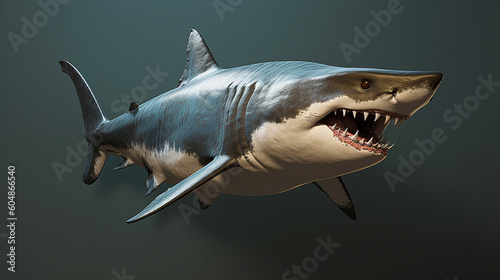 A shark with a mouth open