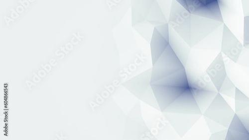 Abstract Low Poly White 3D Surface in loopable Background Animation.