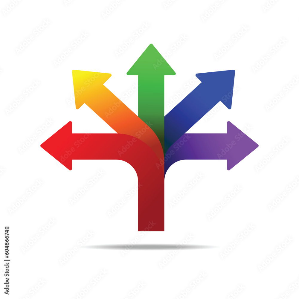 Five way direction arrow icon isolated on background vector illustration. Five way direction arrow icon isolated on background vector illustration.