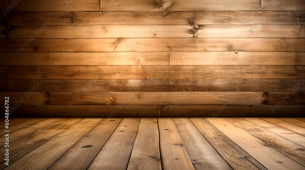 Wooden textured background, wooden interior, generative AI.