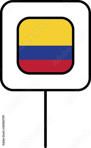 Colombia flag square pin icon. Free Download Colombia flag square pin icon. - GFXLoad