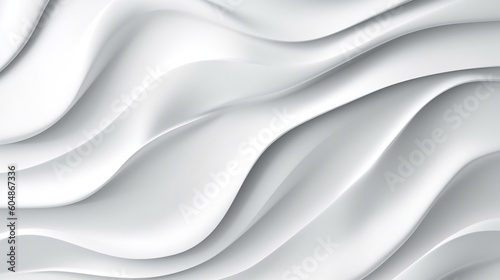 White 3D background with wave illustration, beautiful bending patter- illustration