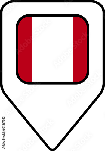 Peru flag map pin navigation icon, square design. Free Download Peru flag map pin navigation icon, square design. - GFXLoad