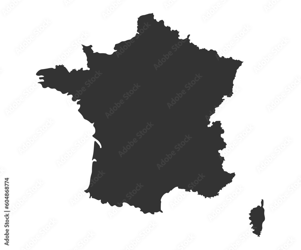 France  map icon. Europe  country flat map design set vector ilustration.