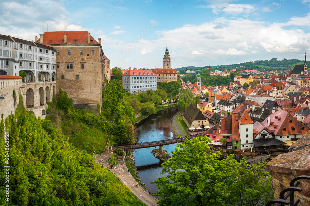 Obraz na płótnie The amazing city of Cesky Krumlov in the Czech Republic. European historical center and splendor. w salonie