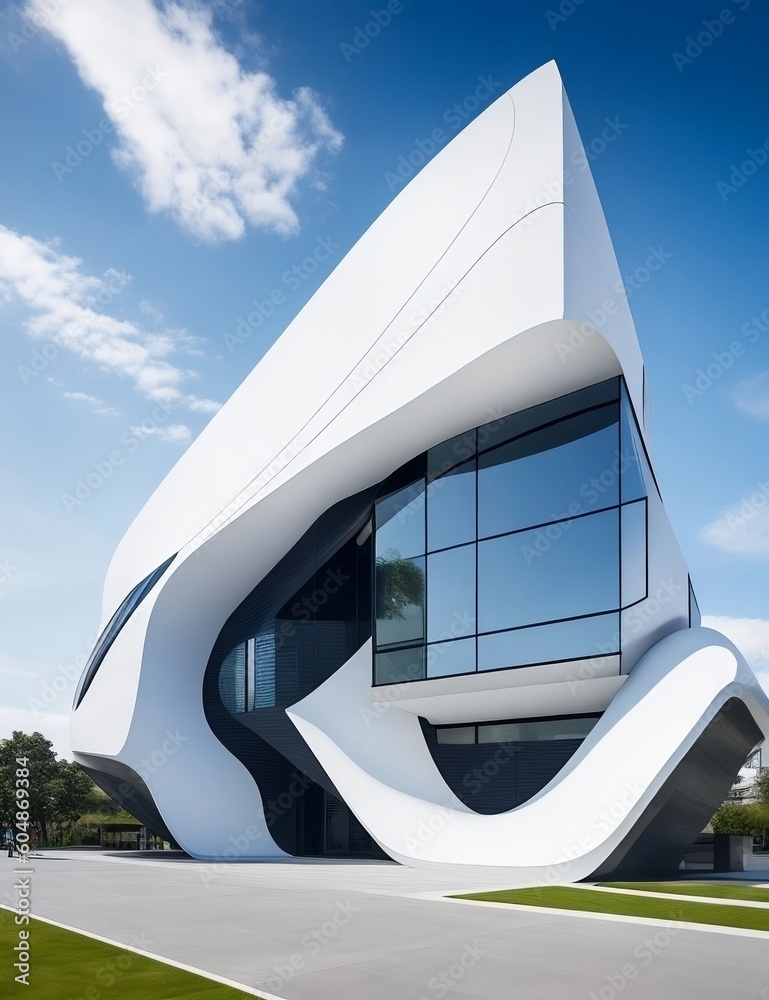 Plakat An architectural marvel with modern design and sleek lines ...