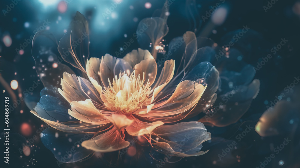 Obraz premium Beautiful abstract floral background. Soft focus. blur style. Generative AI