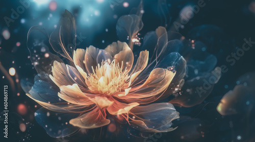 Beautiful abstract floral background. Soft focus. blur style. Generative AI © Marc Andreu