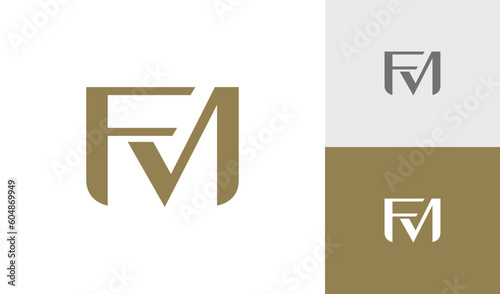 Letter FM initial monogram logo design