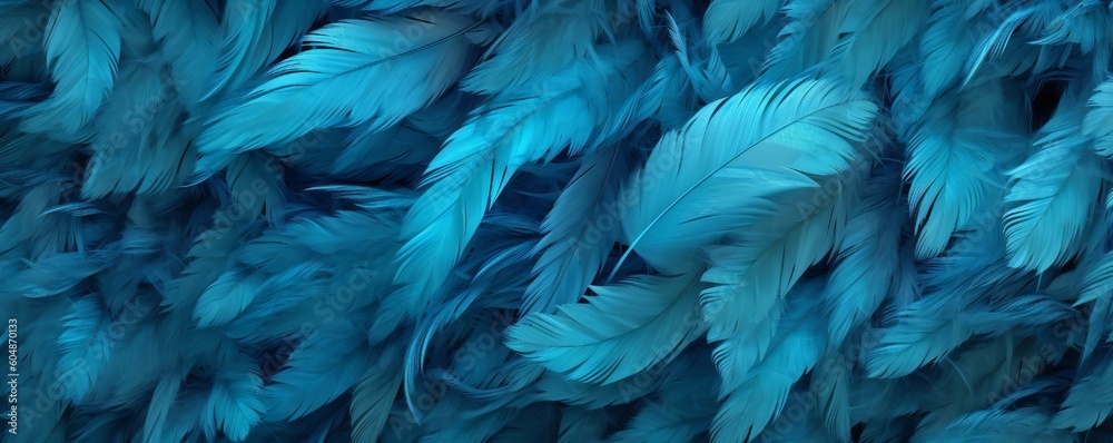 Aqua Feathers Detailed Abstract Texture Generative AI 