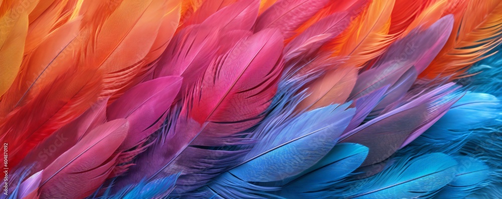 Colorful Feathers Detailed Abstract Texture Generative AI 