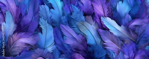 Blue Feathers Detailed Abstract Texture Generative AI 