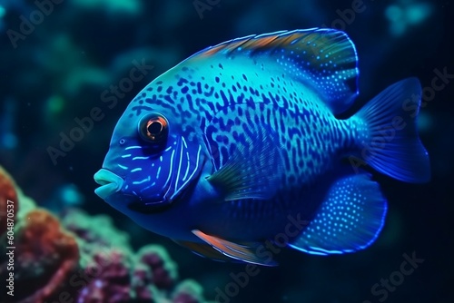 fish on blue. 