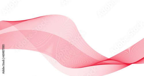 Abstract red line Vector design wavy background. Wave lines pattern smooth. Curved vector