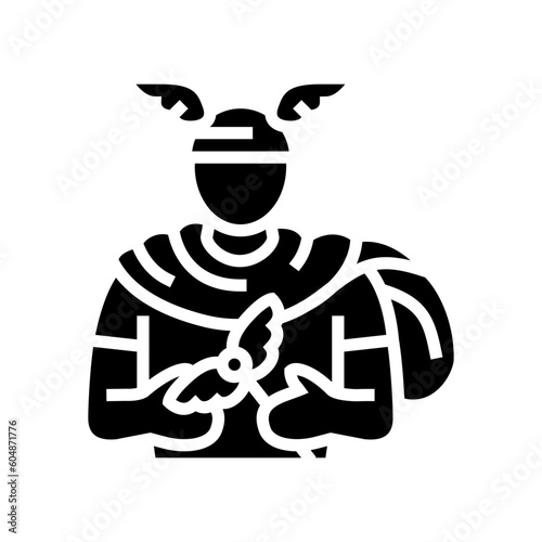 hermes greek god mythology glyph icon vector. hermes greek god mythology sign. isolated symbol illustration