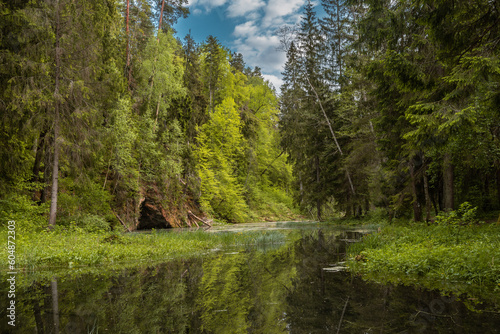 Mirror cliff (latvian: Spoguļklints) in Cirulisi (latvian: Cīrulīši) Nature Trails in Cesis (latvian: Cēsis), Latvia