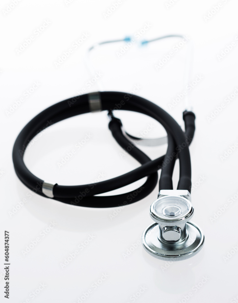 Single stethoscope isolated on white background Single stethoscope isolated on white background