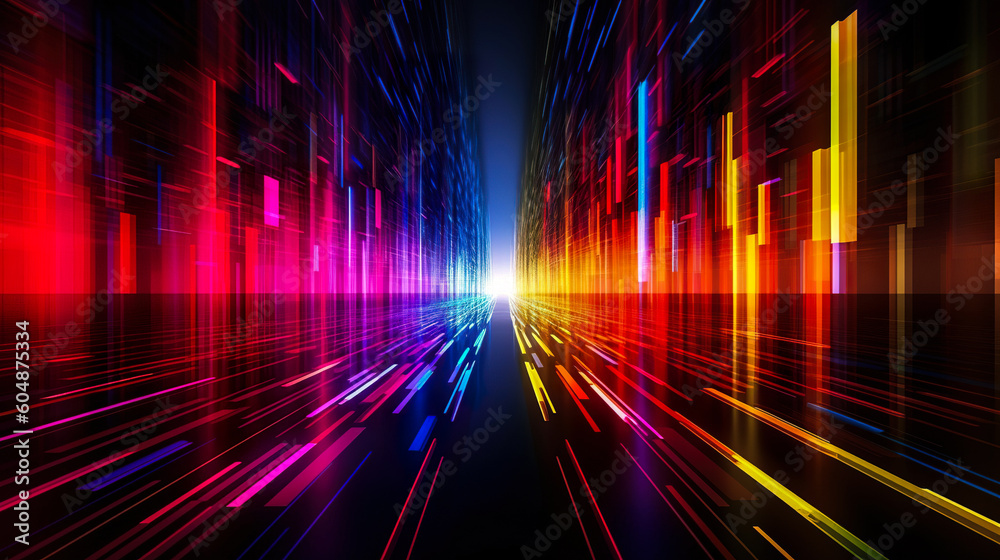custom made wallpaper toronto digitalA digital background with linear bright lines, sense of movement and distance, data visualisation, generative AI