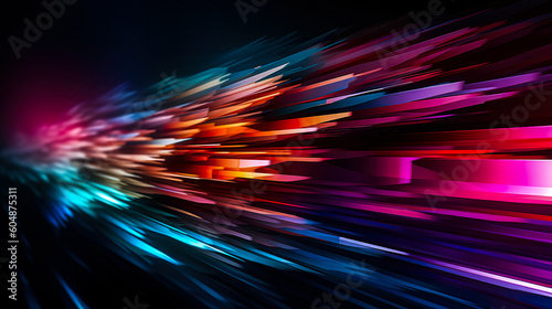a colorful background with streaks of light, a sense of fast motion, fragmented, generative AI