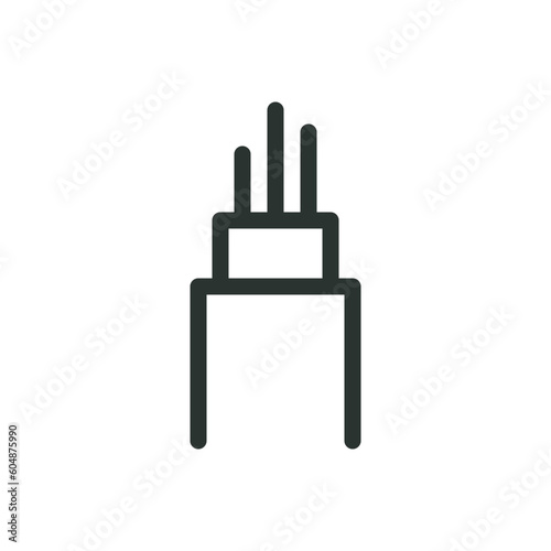 Cable isolated icon, 3 core cable vector icon with editable stroke