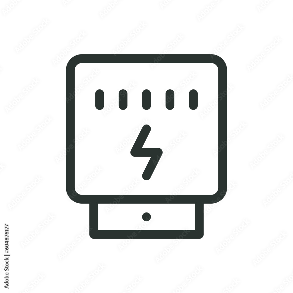 Electricity meter isolated icon, digital power meter vector icon with editable stroke Electricity meter isolated icon, digital power meter vector icon with editable stroke
