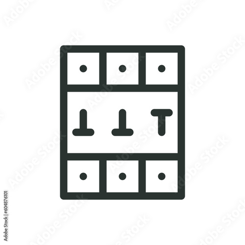 Circuit breaker isolated icon, electric breaker vector icon with editable stroke