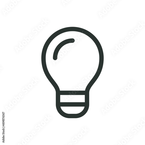 Lightbulb isolated icon, classic light bulb linear symbol, creative idea vector icon with editable stroke