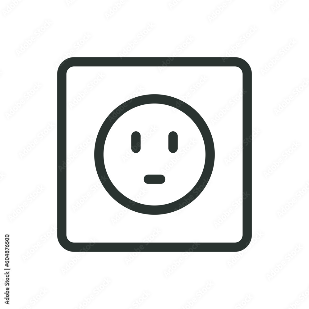 Power socket isolated icon, electrical outlet vector icon with editable stroke Power socket isolated icon, electrical outlet vector icon with editable stroke