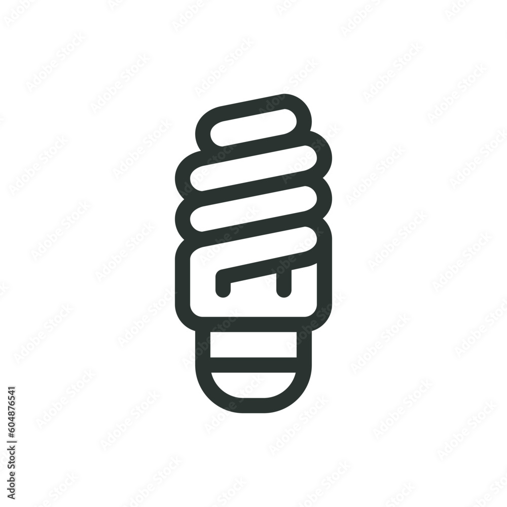 Spiral light bulb isolated icon, spiral fluorescent lightbulb vector icon with editable stroke Spiral light bulb isolated icon, spiral fluorescent lightbulb vector icon with editable stroke