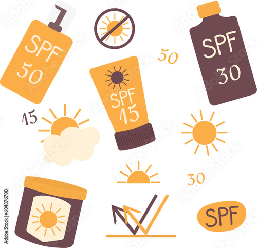 Sunscreen. Ultraviolet. High quality vector illustration. photo