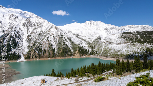 beautiful mountain lake. lake in a mountain gorge