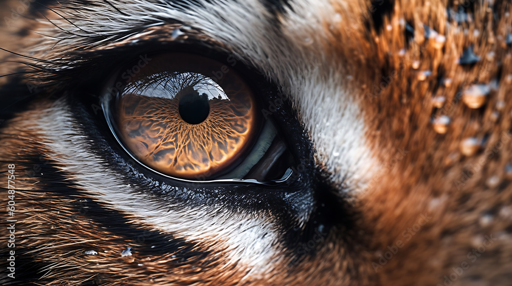 Close-up of a Tiger eye - Photograph - Generative AI, Generatieve, AI