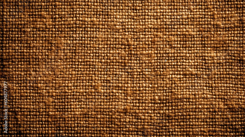 Brown burlap laying, abstract background, texture of sackcloth, generative AI.