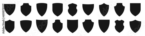 Shield icon set. Different shields forms